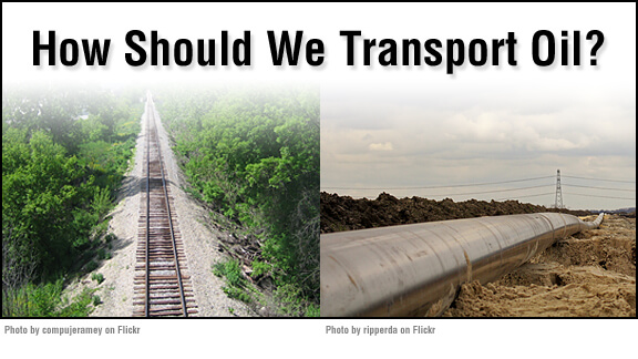 railway verses using crawler carriers and pipelines