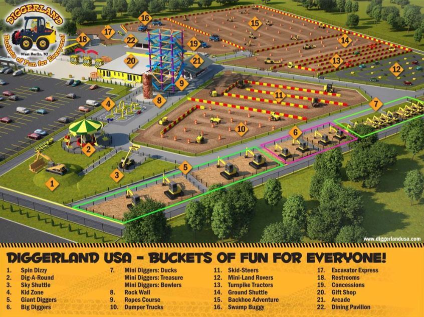 Diggerland Heavy Machinery Theme Park Map